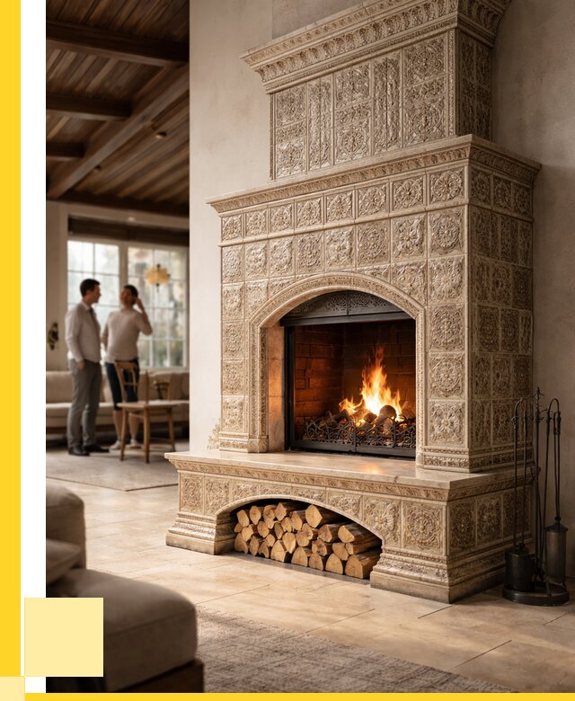 Купить изразцовый камин в Канаше от 256800 р. | ЭриданКна