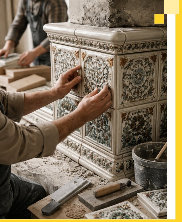 Изразцовые камины под ключ в Канаше: проект и монтаж