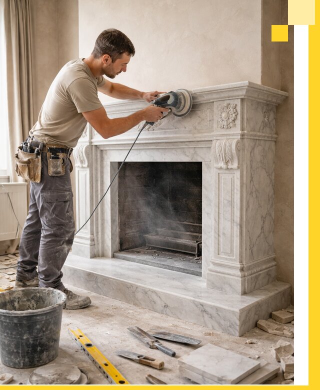 Изготовление и установка мраморных каминов в Канаше под ключ