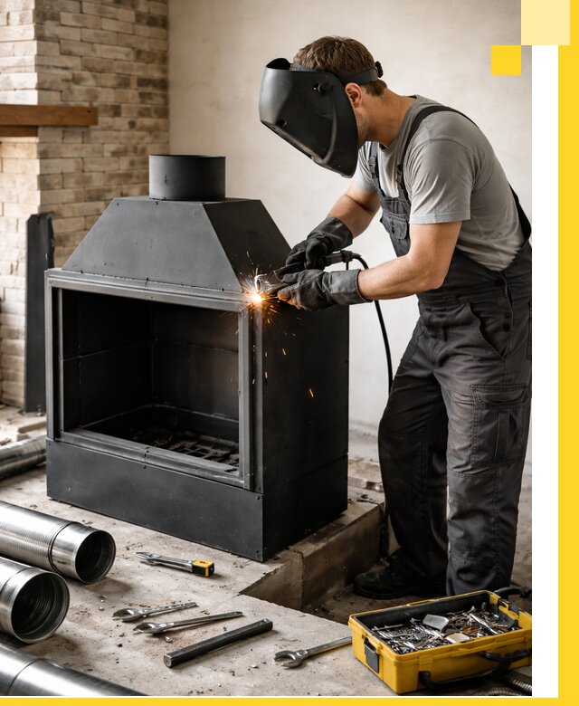 Продажа и установка металлических каминов в Канаше под ключ