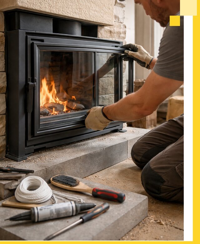 Производство, монтаж и доставка каминов со стеклом в Канаше