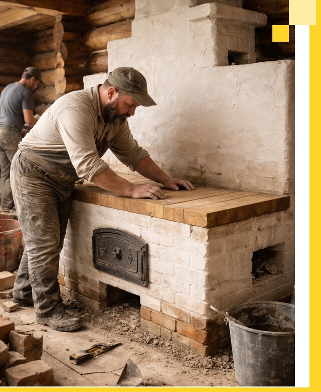 Проектирование и установка русской печи с лежанкой в Канаше