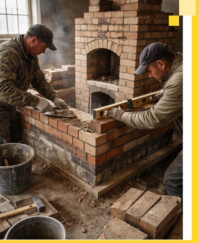 Изготовление и монтаж печей и каминов из кирпича в Канаше