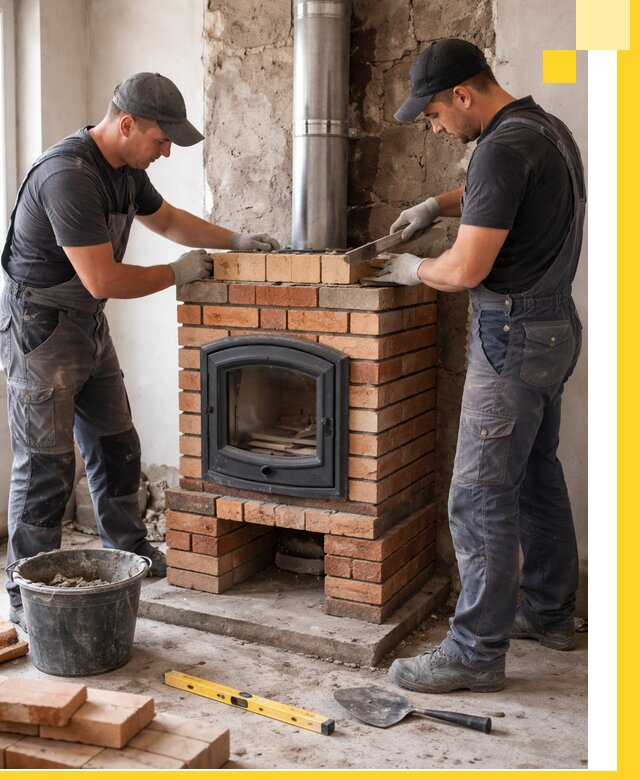 Монтаж печи камина под ключ в Канаше с гарантией и пусконаладкой