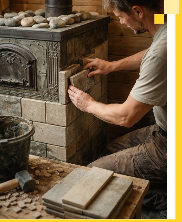 Облицовка банных печей в Канаше профессиональная отделка