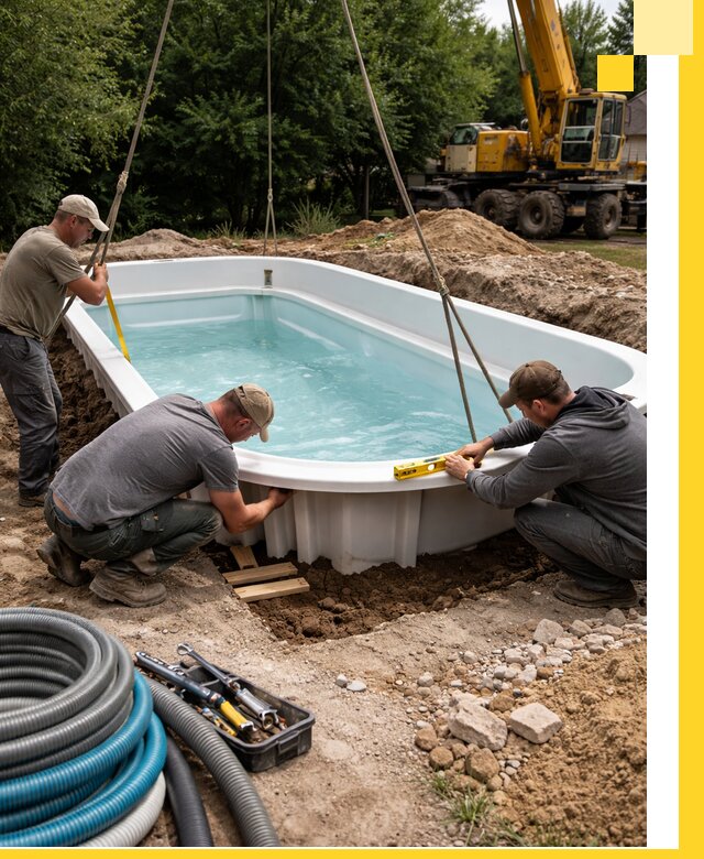 Установка и монтаж композитных бассейнов под ключ в Канаше