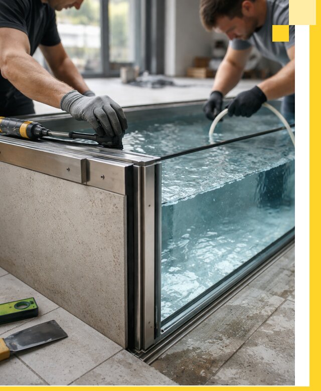 Проектирование и монтаж стеклянных бассейнов в Канаше