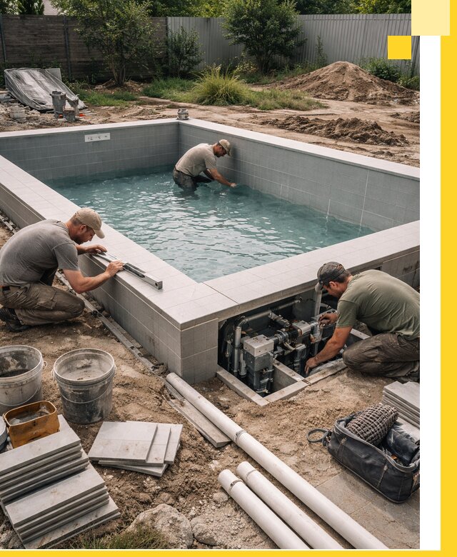 Строительство и монтаж бассейнов для дачи под ключ в Канаше