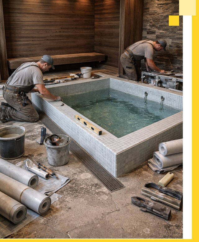 Установка и строительство бассейнов для сауны в Канаше