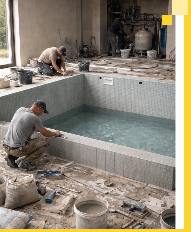 Строительство и монтаж бассейнов в помещении в Канаше