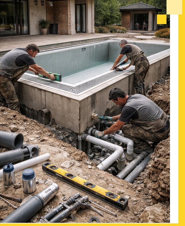 Строительство переливных бассейнов в Канаше под ключ