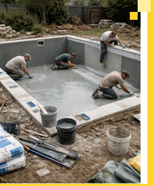 Изготовление и монтаж чаши бассейна под ключ в Канаше