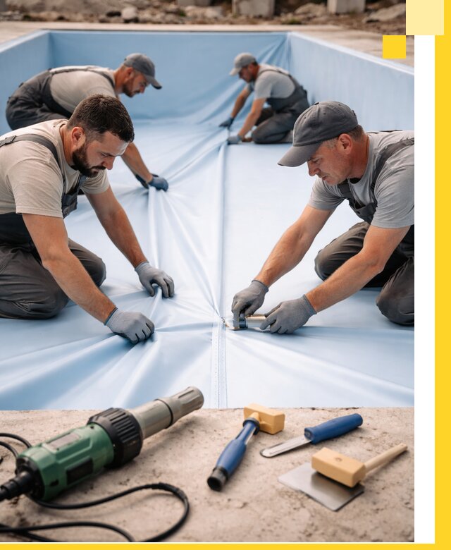 ПВХ пленка для бассейнов с монтажом и гарантией в Канаше