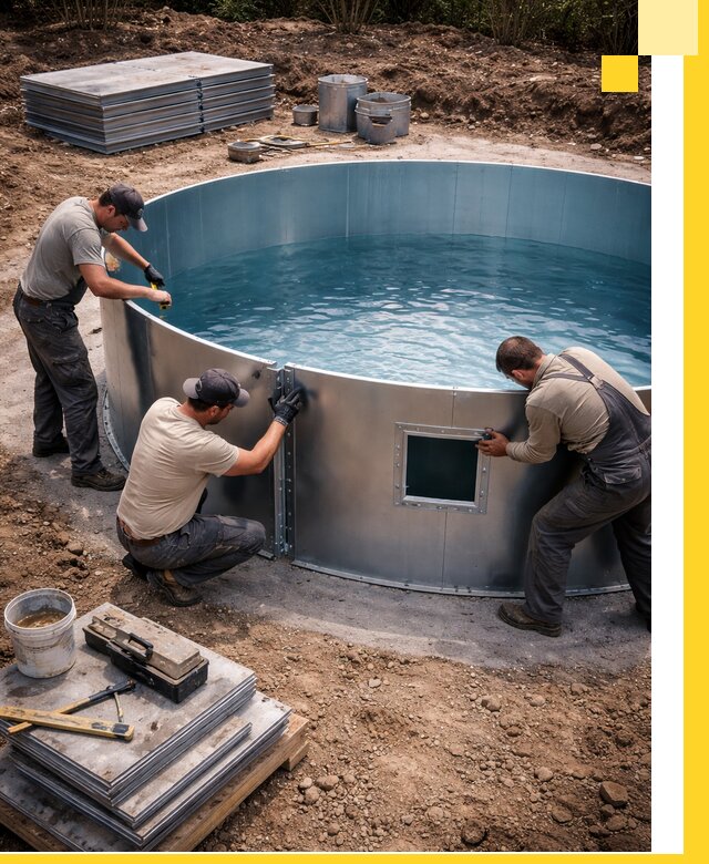 Круглые бассейны под ключ в Канаше проектирование и монтаж