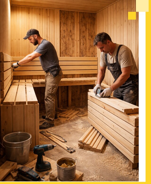 Профессиональный комплексный ремонт саун под ключ в Канаше