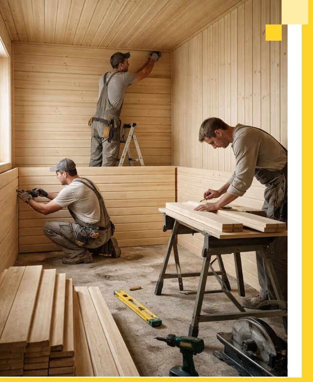 Обшивка саун в Канаше из натуральной древесины под ключ