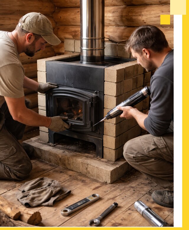 Монтаж и установка печи в бане под ключ с гарантией в Канаше