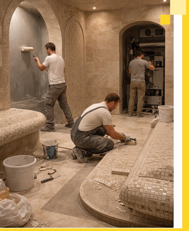 Строительство бани с хамамом и бассейном под ключ в Канаше