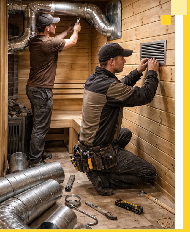 Проектирование и монтаж вентиляции бани в Канаше под ключ