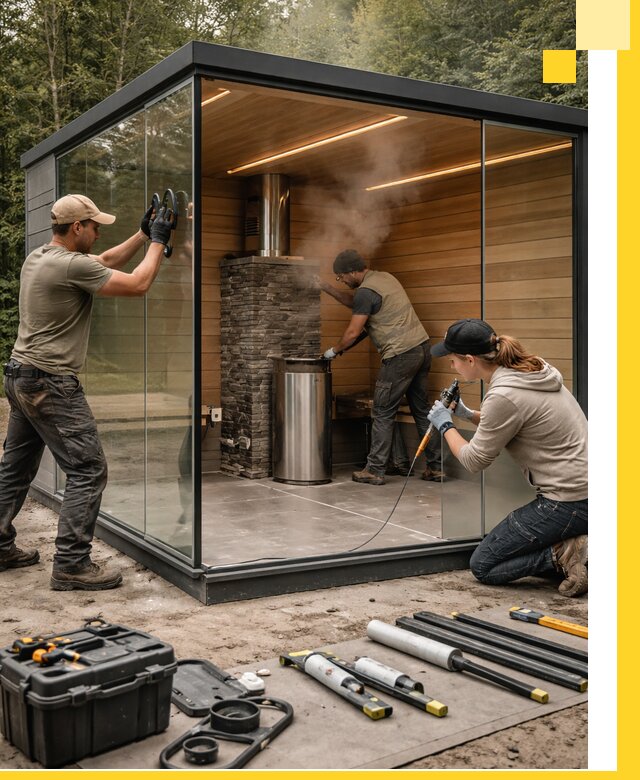 Проектирование и строительство стеклянных бань в Канаше