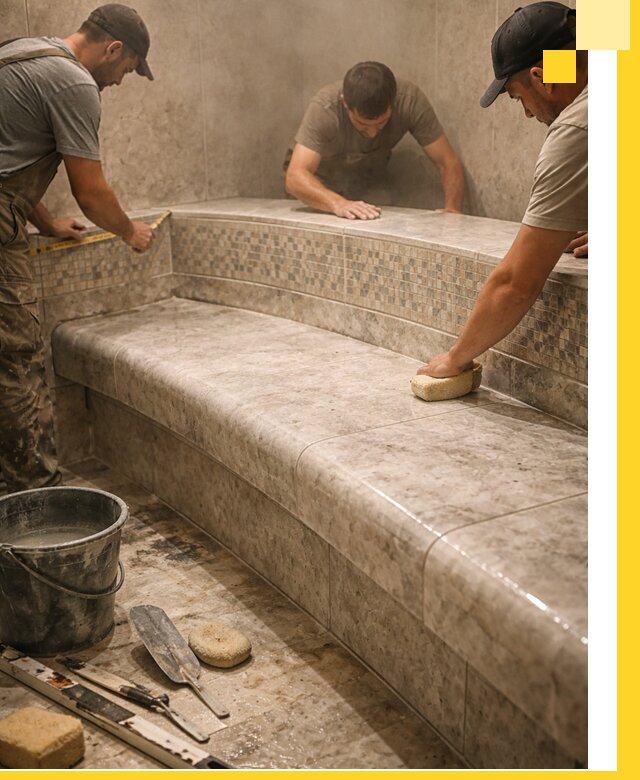 Изготовление и установка сидений для хамама в Канаше